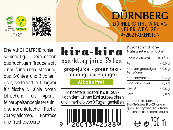 SINUS EDITION | kira-kira sparkling juice & tea - Dürnberg Direkt